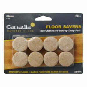 self adhesive felt floor savers in plastic packaging